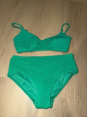 Seafolly Emerald Green High-Waist Bikini Set